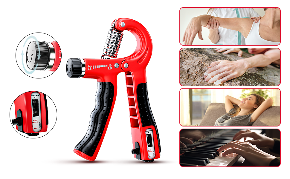 Набір тренажерів для рук ALMAH (5 шт.): для пальців, зап'ястя, збільшення сили хвата. Тренажер пальців, Fingerstrecker, Stressabbau-Griffkugel.
