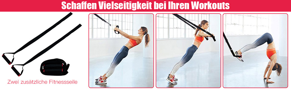 Кімнатний турнік COSTWAY для дверного прорізу без свердління, турнік для підтягувань з гімнастичною стінкою та тросом, дип-бар до 150 кг, турнік для силових тренувань вдома, чорний