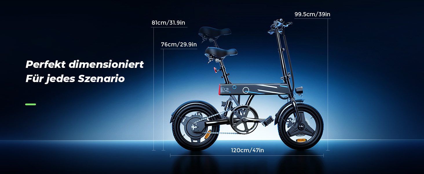 Електровелосипед Finbike 14/16', 250 Вт, 45 км, біло-синій