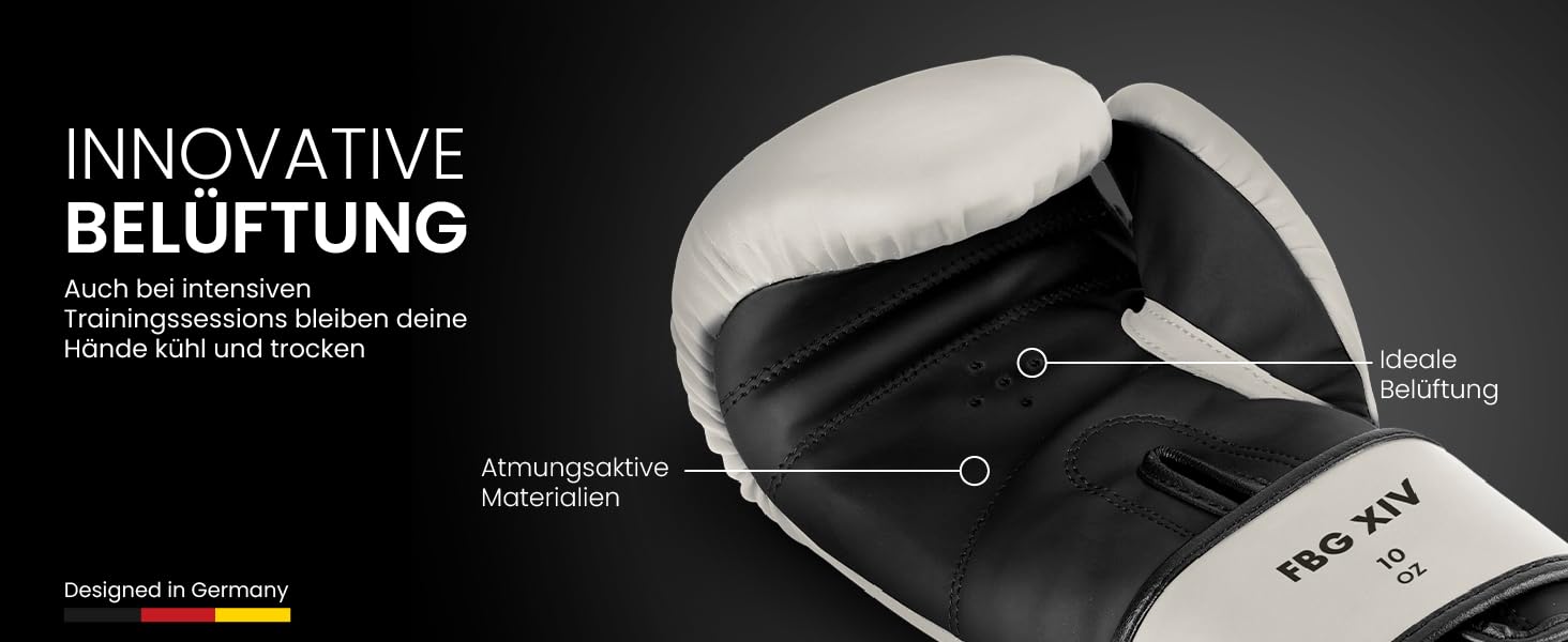 Боксерські рукавички FIGHTR 14 oz, біло-чорні, максимальний захист і стабільність, для боксу, ММА, муай-тай та кікбоксингу, з чохлом