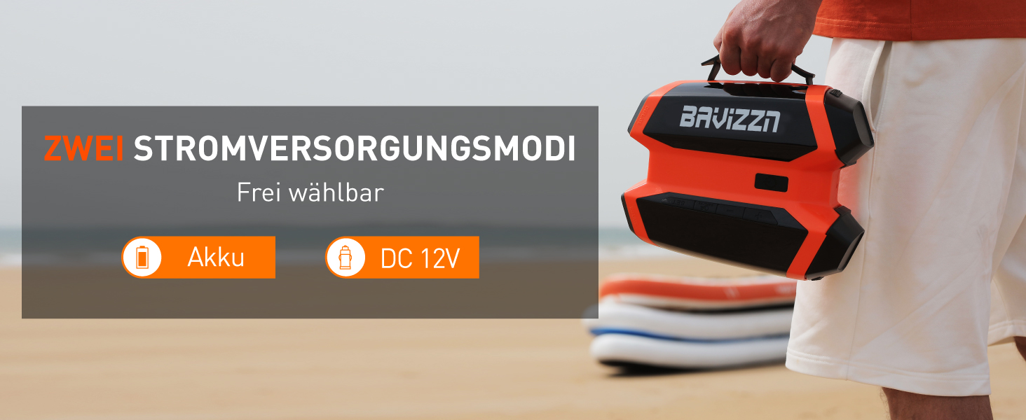 Насос електричний для SUP-дошки з акумулятором 22PSI, помаранчевий - 7 насадок