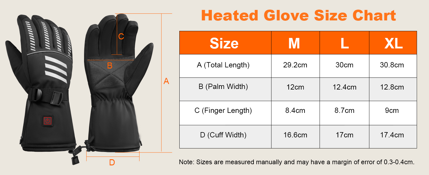 Обогревні рукавиці для жінок та чоловіків, 7.4V 3000mAh, 3 температурні режими, водонепроникні рукавиці з підтримкою сенсорного екрану для катання на лижах, мотоциклі, піших прогулянок, полювання, колір: чорний