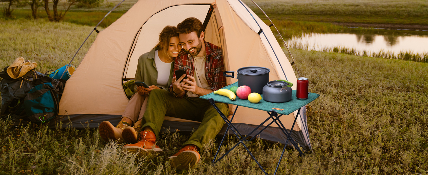 Складаний туристичний стіл VILLEY для кемпінгу та відпочинку на природі (зелений)