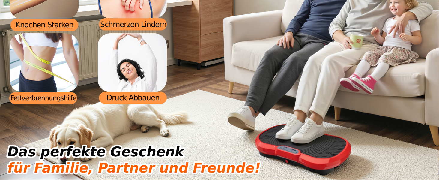 Вібраційна платформа TLGREEN з надтихим мотором, 120 рівнів + 10 програм тренувань, з пультом дистанційного керування, тренувальні гумки, для тренувань всього тіла, схуднення, L-59x34x13cm, чорний