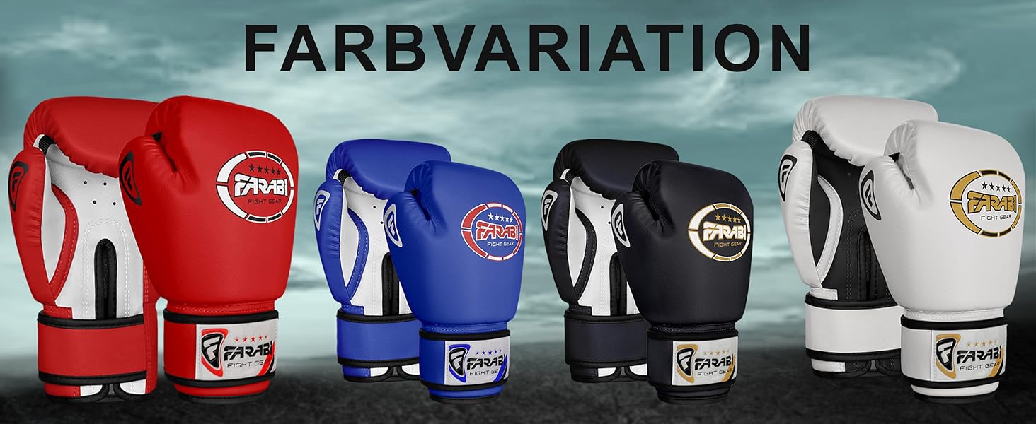 Боксерські рукавички Farabi для дітей 4 oz – MMA, Муай Тай, Кікбоксинг, Спарринг, Тренування (5-10 років, Чорний)