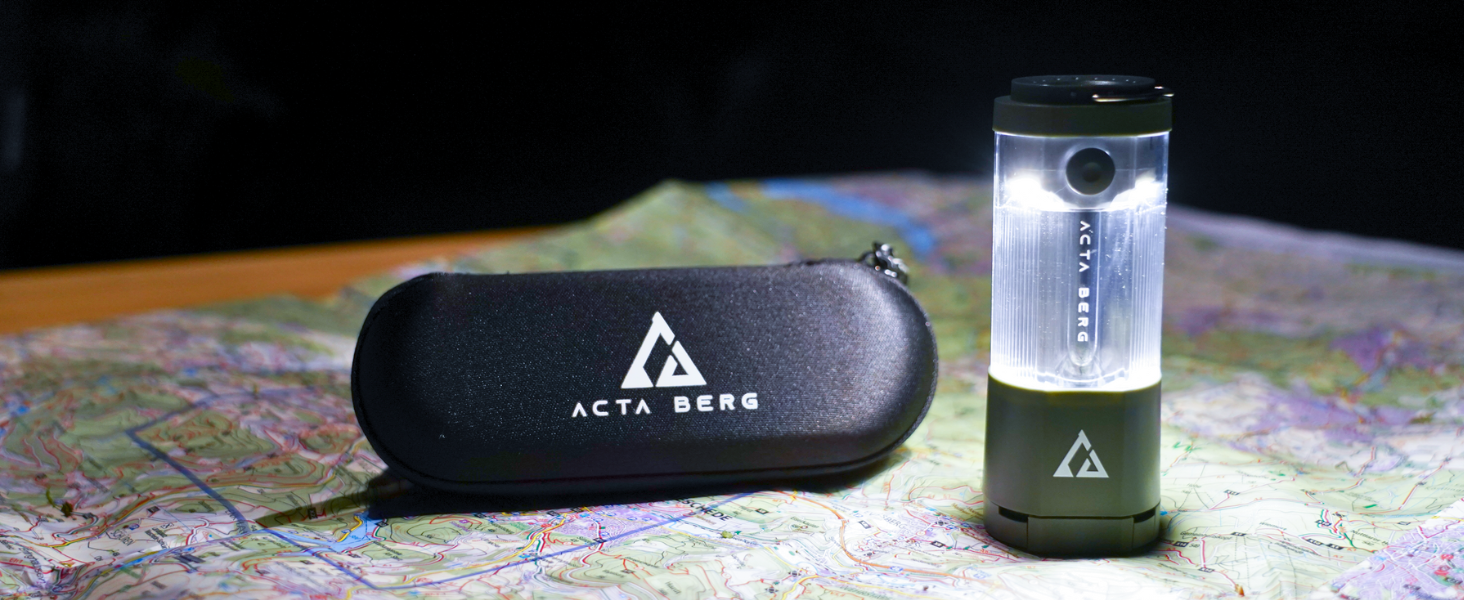 Ліхтар кемпінговий LED Acta Berg 450 люмен, акумуляторний з Power Bank (4000 mAh), до 150 год, IP44, оливково-сірий
