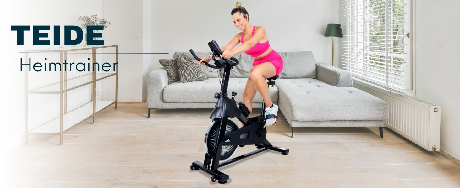 Mobiclinic® велотренажер для дому: регульований, з LCD-екраном, вимірюванням пульсу та мобільного тримачем