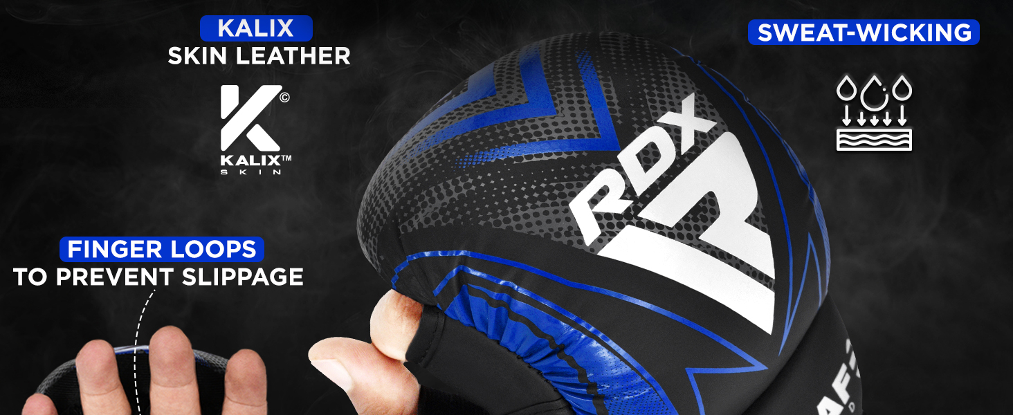 Рукавички для спарингу та грепплінгу RDX IMMAF з відкритою долонею, вентильовані рукавички для муай-тай, кікбоксингу та фріфайту, червоні, розмір S