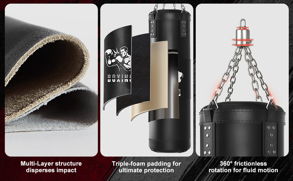 Боксерський мішок Qoosea для дорослих, 4 фути, 17oz, з рукавичками та підвісом, для кікбоксингу, карате, MMA, тренувань