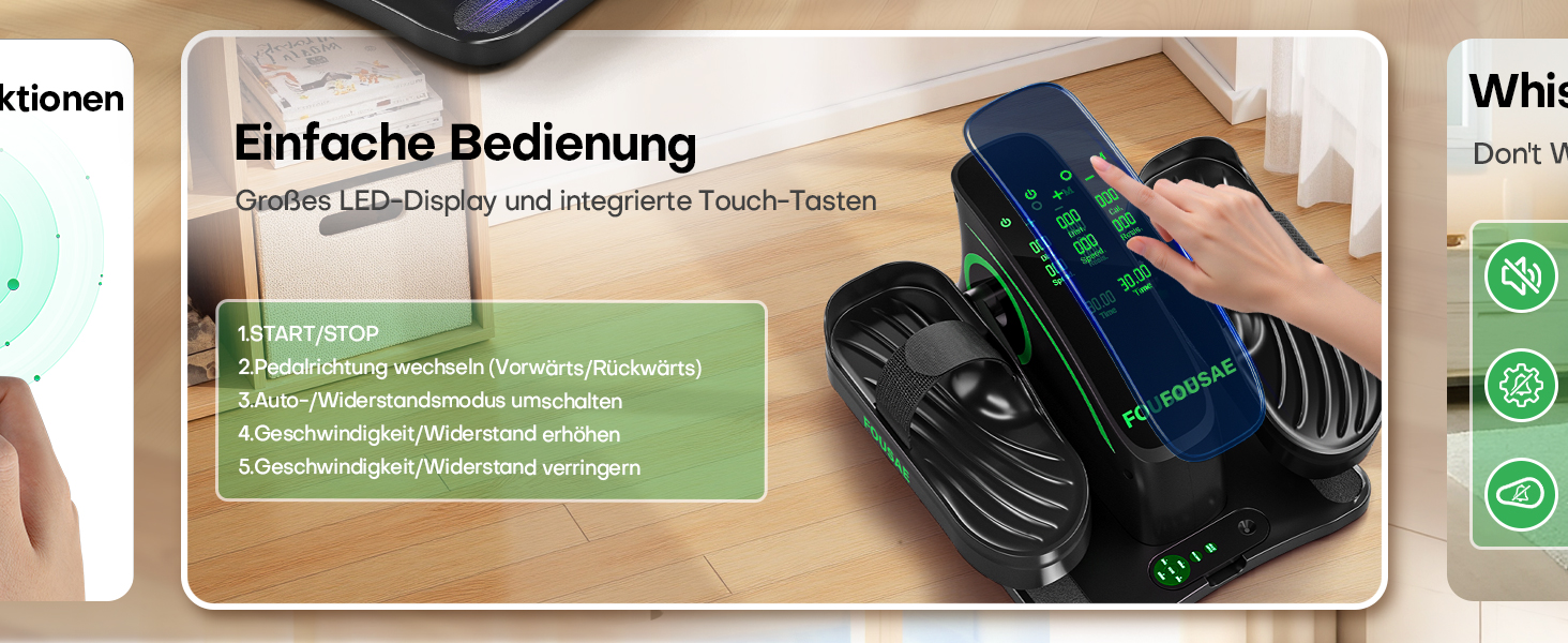 Еліптичний тренажер під стіл, компактний електричний велотренажер для ніг, 15 рівнів швидкості, тихий, для літніх людей