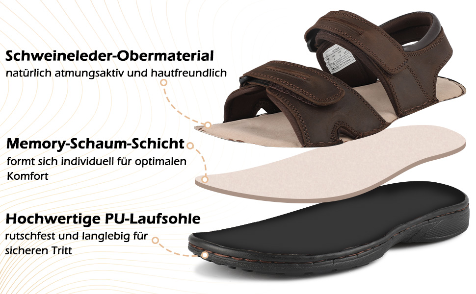 Чоловічі сандалії Riehmot, 43 EU, коричневого кольору