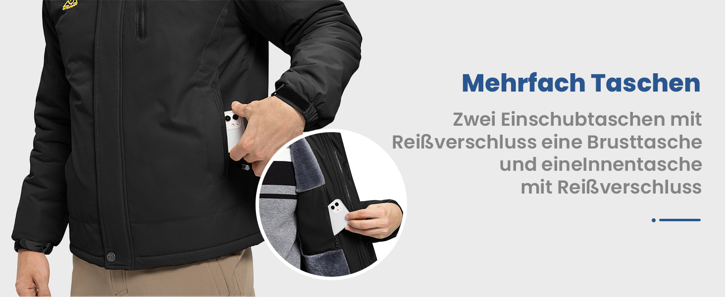 Чоловіча зимова куртка Ysento: водонепроникна, тепла, з флісовою підкладкою, софтшелл, для активного відпочинку, катання на лижах та сноуборді, з капюшоном, колір хакі, розмір L