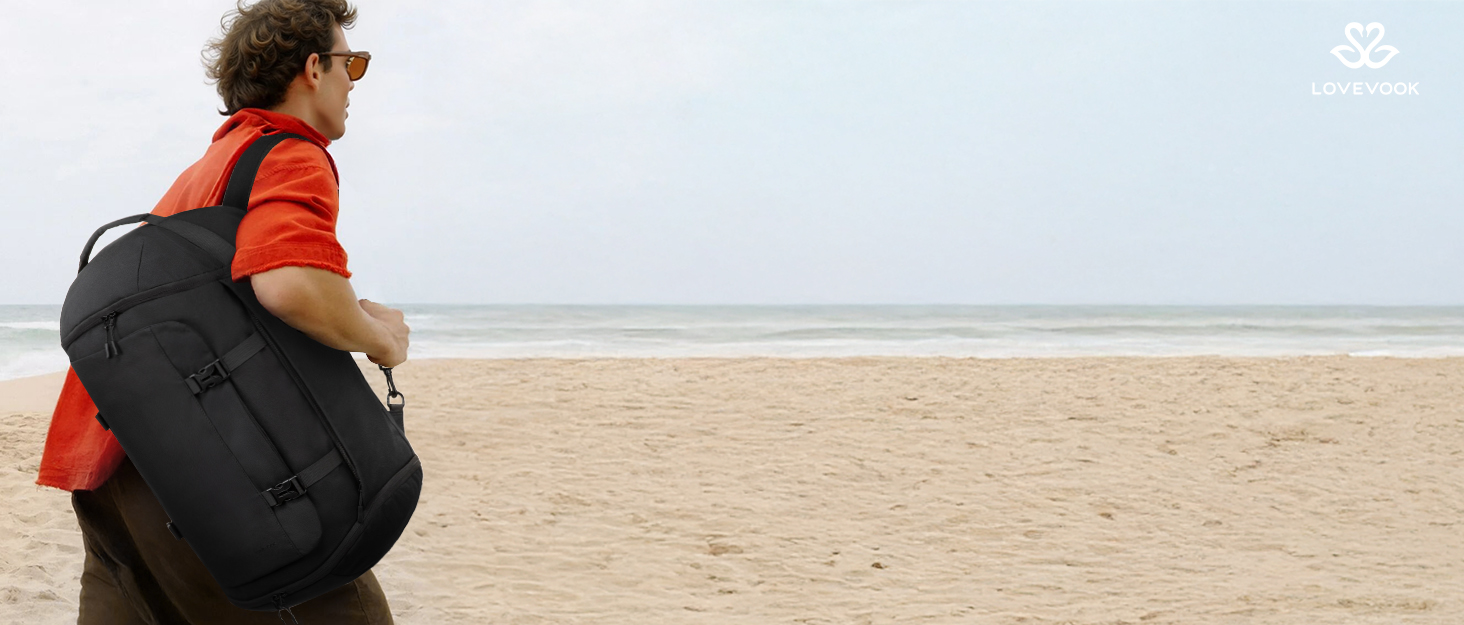 Спортивна сумка LOVEVOOK для чоловіків з відділенням для взуття, 65L, 52x45x28 см, Duffel Bag, для подорожей та спортзалу