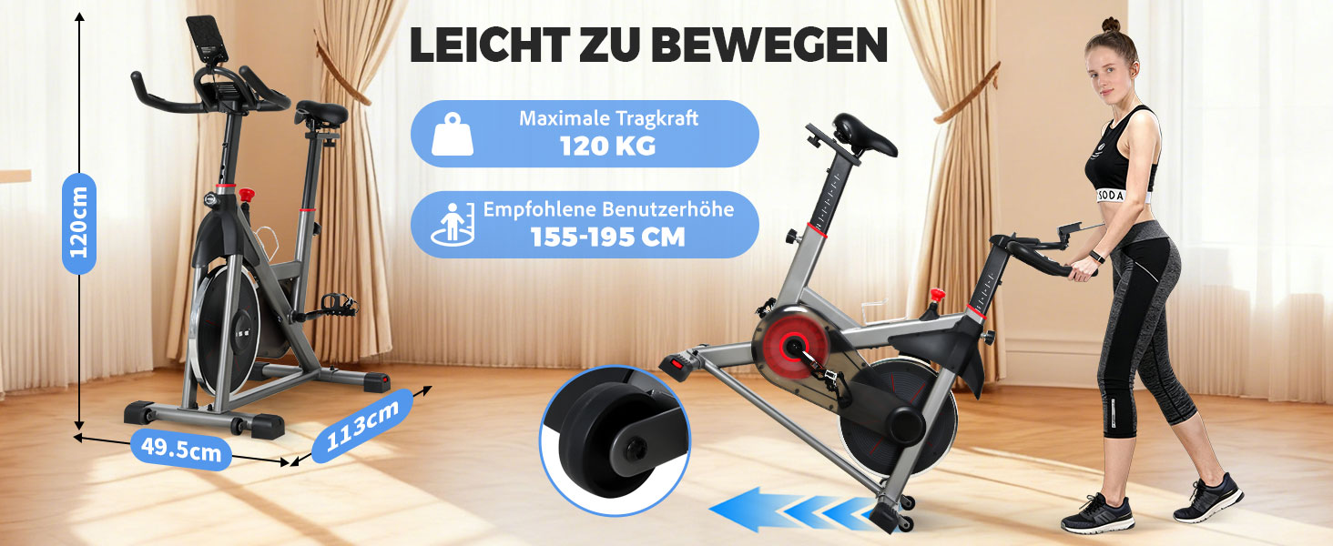 Велотренажер Heimtrainer S100 з регульованим опором, LED-дисплеєм, датчиком пульсу та тримачем для смартфона/планшета