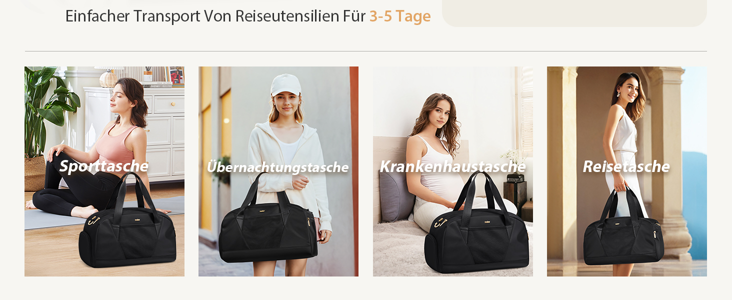 Спортивна сумка VNINE для жінок: легка, водонепроникна, для подорожей, тренувань та плавання (чорна)