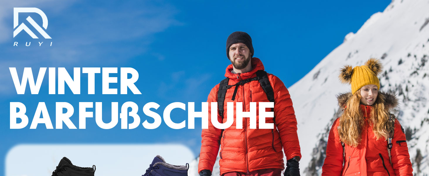 Зимові шкарпетки-черевики Ruyi для жінок та чоловіків, тепла підкладка, водонепроникні, для трейлраннінгу, комфортні зимові черевики з широкою передньою частиною, чорний, 42 EU