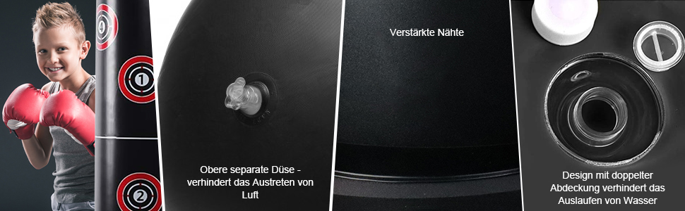 Боксерський мішок Boxsack 160cm, самостійний надувний мішок для боксу, кікбоксингу, ММА, Муай Тай, фітнесу та зняття стресу B/160