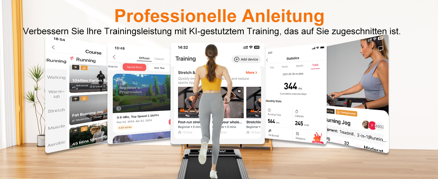 Бігова доріжка Lacuffy Walking Pad з нахилом для дому та офісу, керування через додаток, AI-тренування, підтримує до 136 кг, 90 см, чорна