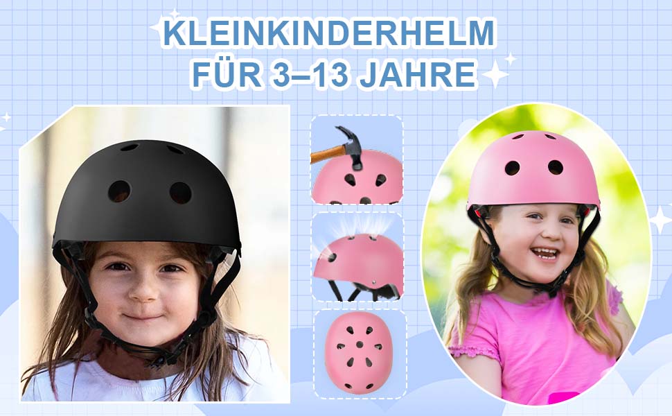 Дитячий велосипедний шолом Flintronic, 2-13 років, захисний комплект, для скейтборду, роликів, самокату, спорту, велосипеда (S 48-54см/2-8 років, блакитний)