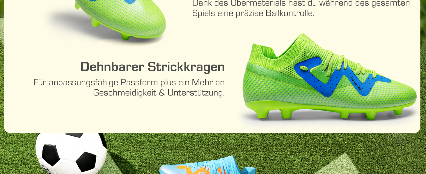 Чоловічі футбольні бутси DREAM PAIRS - професійні, для тренувань та гри на вулиці, 46 EU, неоново-зелені