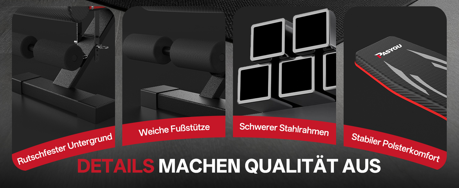 Складана багатофункціональна тренажерна лава PASYOU PA350, регульована атлетична лава для фітнесу та силових тренувань, витримує до 300 кг, для дому та спортзалу