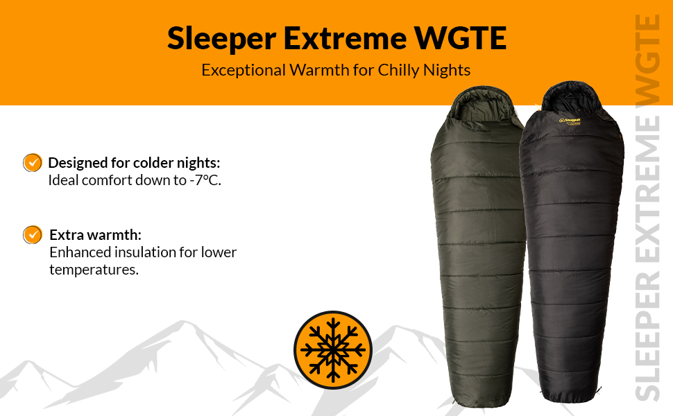 Сплячий мішок Snugpak Sleeper Extreme WGTE – теплий та міцний спальний мішок-кокон для кемпінгу та відпочинку на природі. З ізольованим внутрішнім стібком, двостороннім замком-блискавкою та компресійним чохлом оливкового кольору.