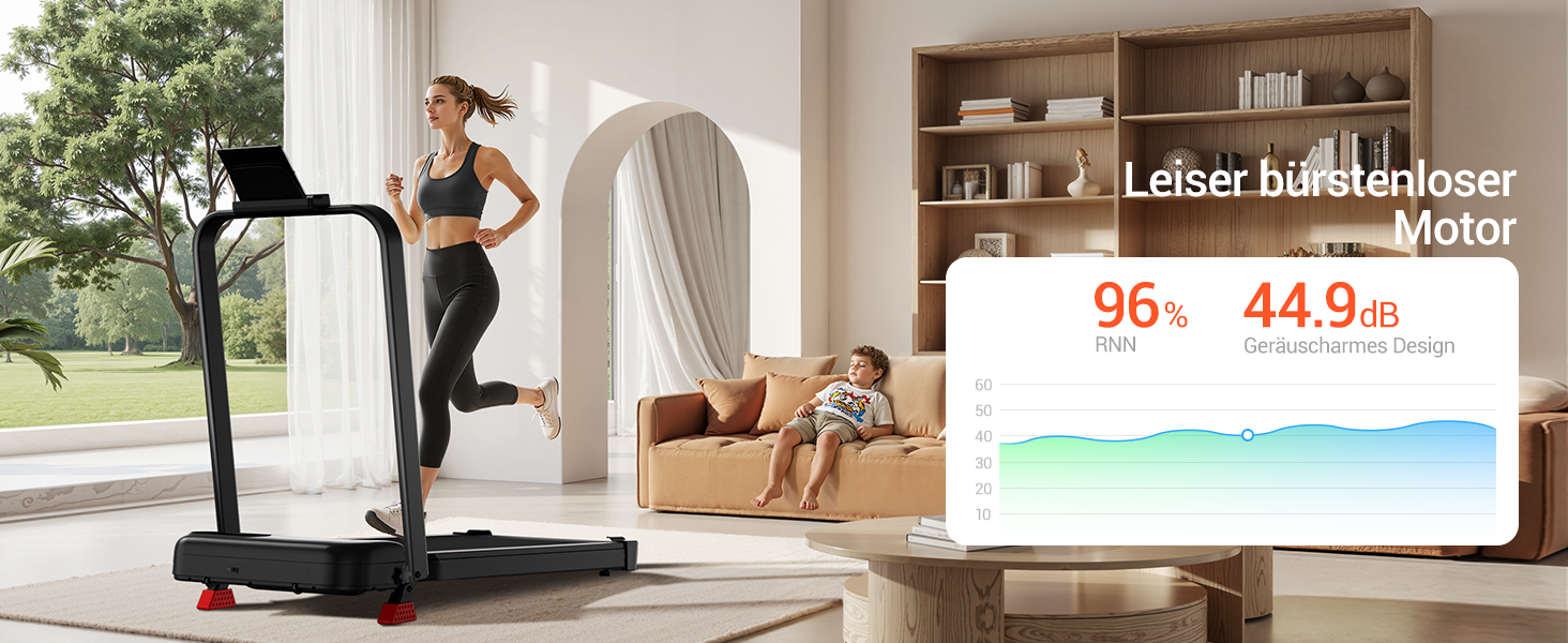 UMAY Бігова доріжка з нахилом 15%, біговий килимок для дому, складаний, з трійною амортизацією та пультом дистанційного керування, максимальне навантаження 136 кг, нахил 15%