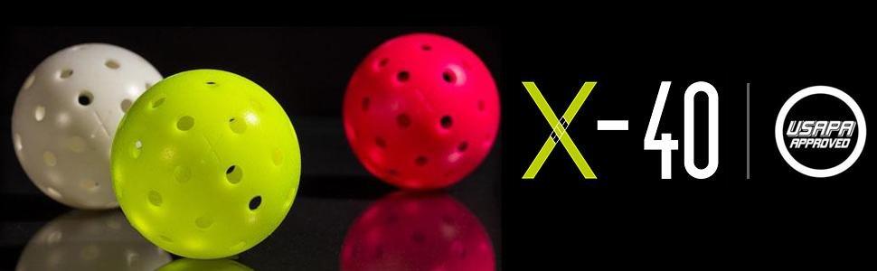 Franklin Sports Pickleball-X Performance 40 Outdoor - м'ячі для піклболу (рожеві)