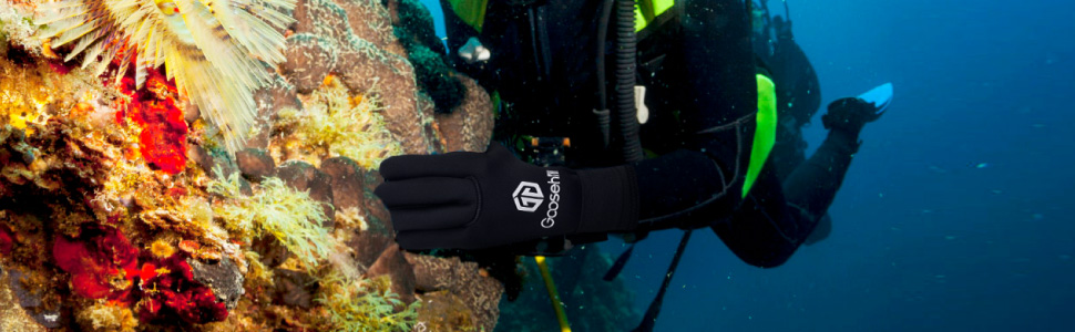 Рукавички для плавання та дайвінгу з неопрену Goosehi, 3 мм, для чоловіків та жінок, з посиленими гумовими вставками, гнучкі терморукавички для дайвінгу, снорклінгу, серфінгу, каякінгу (Морська синя, L)