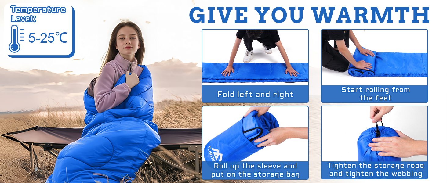 Сплячий мішок Flintronic для кемпінгу та подорожей, легкий, компактний, 210 x 75 см