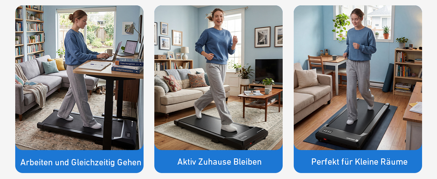 Бігова доріжка DeerRun Walking Pad під стіл з ухилом 6%, для дому та офісу, компактна, з додатком, пультом та LED-дисплеєм, до 136 кг, чорна