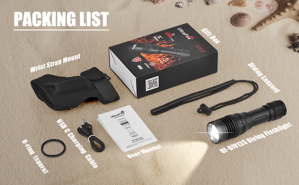 Ліхтар під водою ULTRAFIRE UF-DIV13S 3350 люмен, перезаряджається, IPX8, USB-C, 3 режими