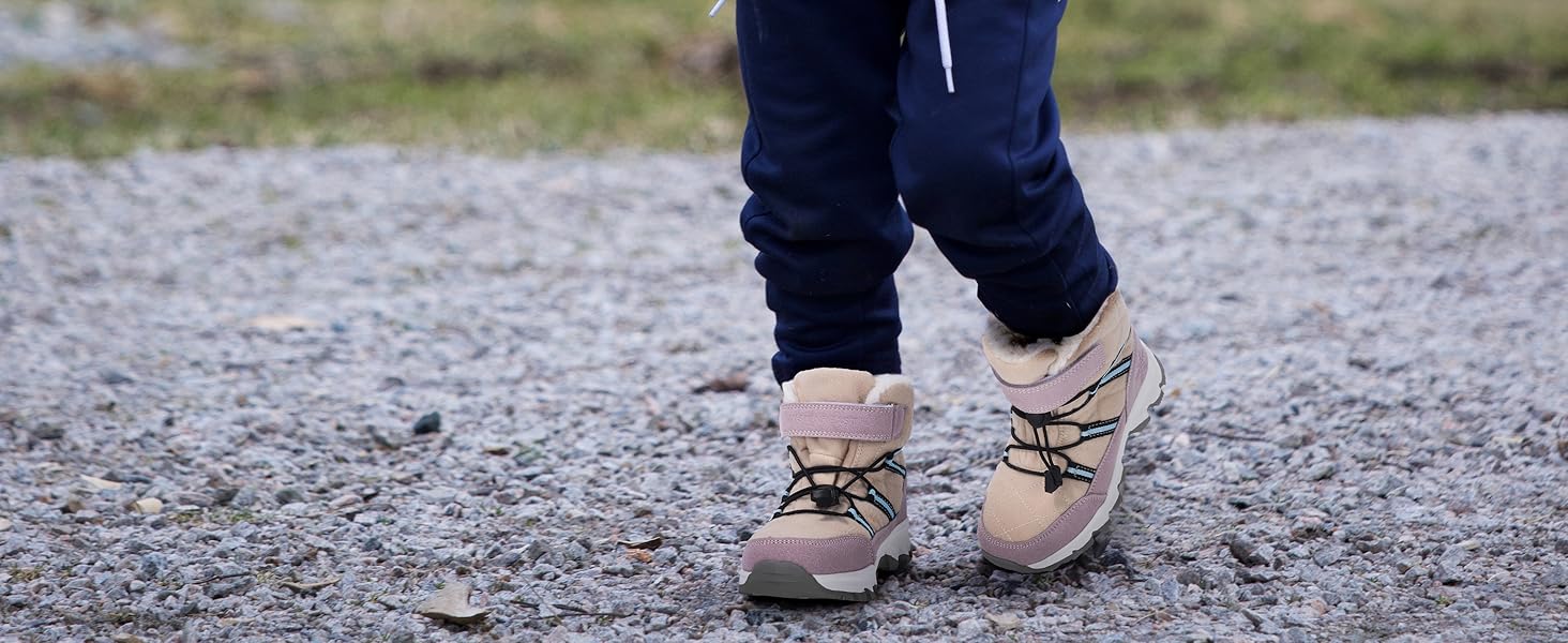 Зимові черевики Visionreast для дівчаток та хлопчиків. Теплі зимові черевики з ворсовим утеплювачем, водонепроникні, для туризму та активного відпочинку. Чорні, розмір 40 EU.