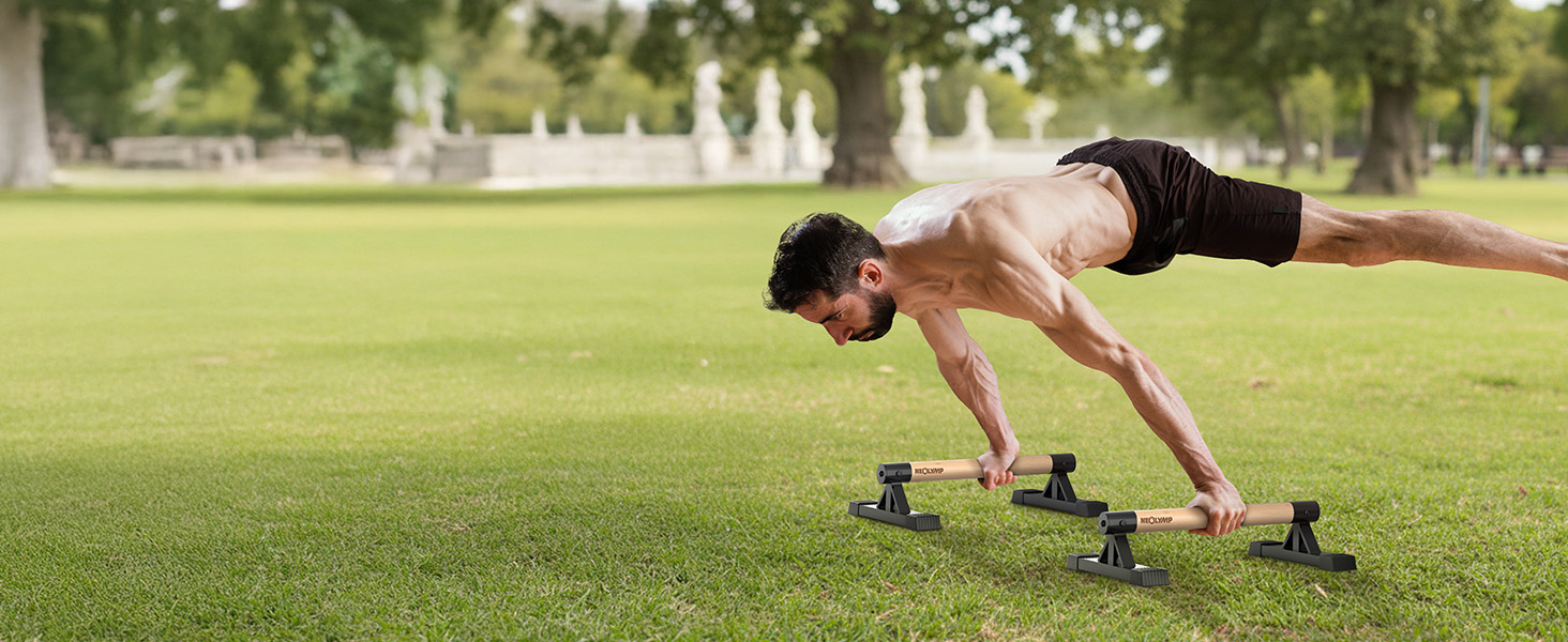 NEOLYMP Паралелети з дерева для віджимань та калістеніки - набір 2 шт. (ручна робота)
