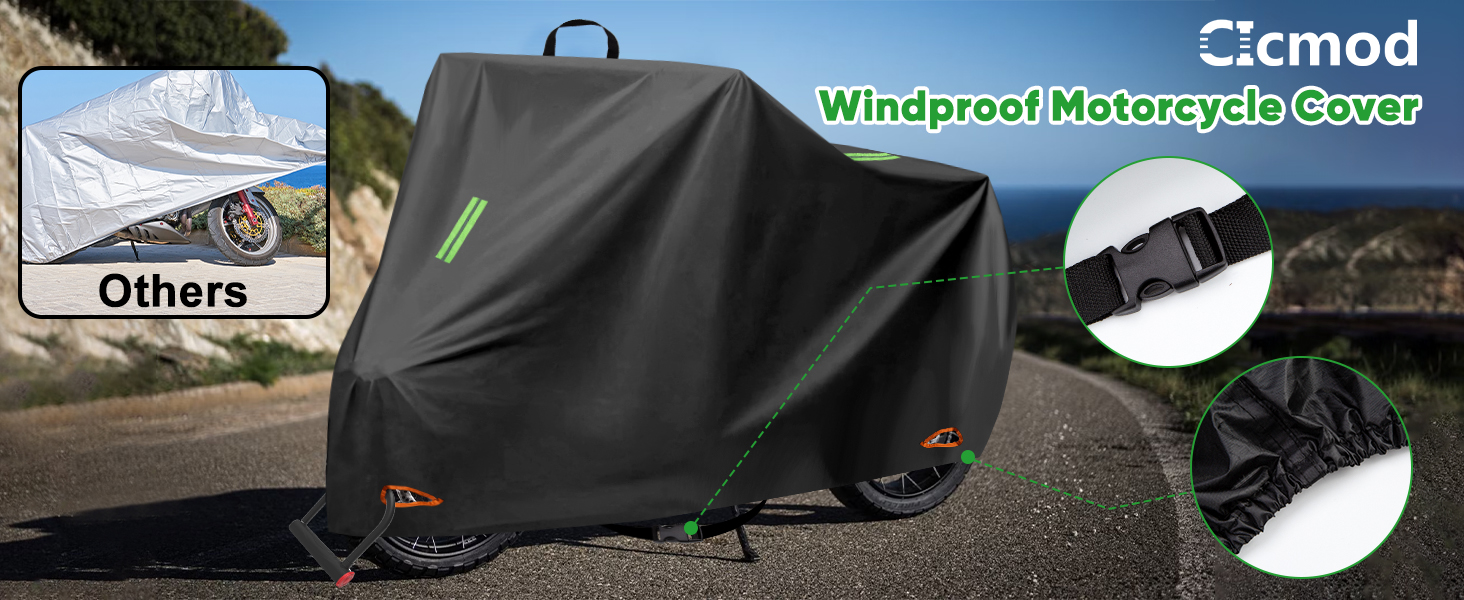 Захисний чохол для мотоцикла CICMOD, 210D, водонепроникний, для мопедів та ролерів (245x105x125cm) XXL