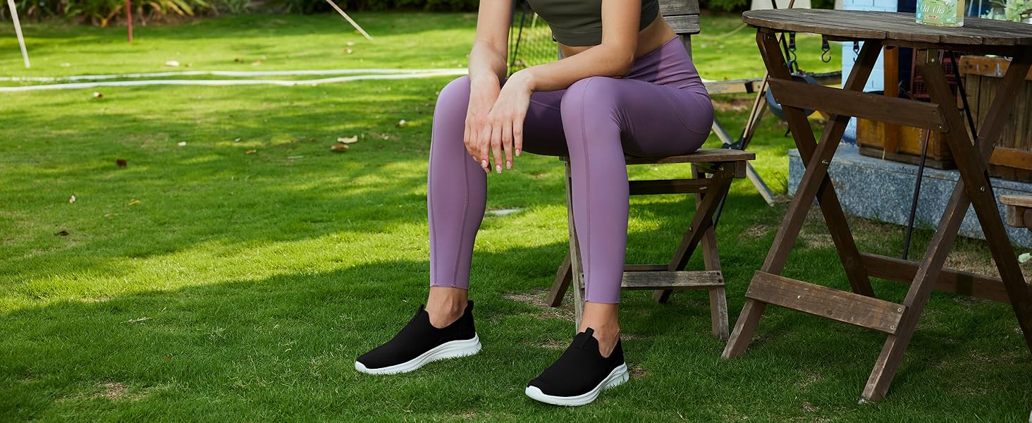 Жіночі кросівки для ходьби та тенісу TIOSEBON, сірі, дихаючі, зручні, slip-on