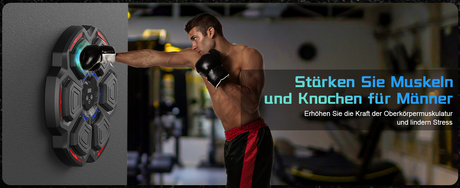 Музична боксерська машина з LED-підсвіткою та Bluetooth, 9 режимів швидкості, підрахунку ударів, рукавички в комплекті. Для дорослих та дітей