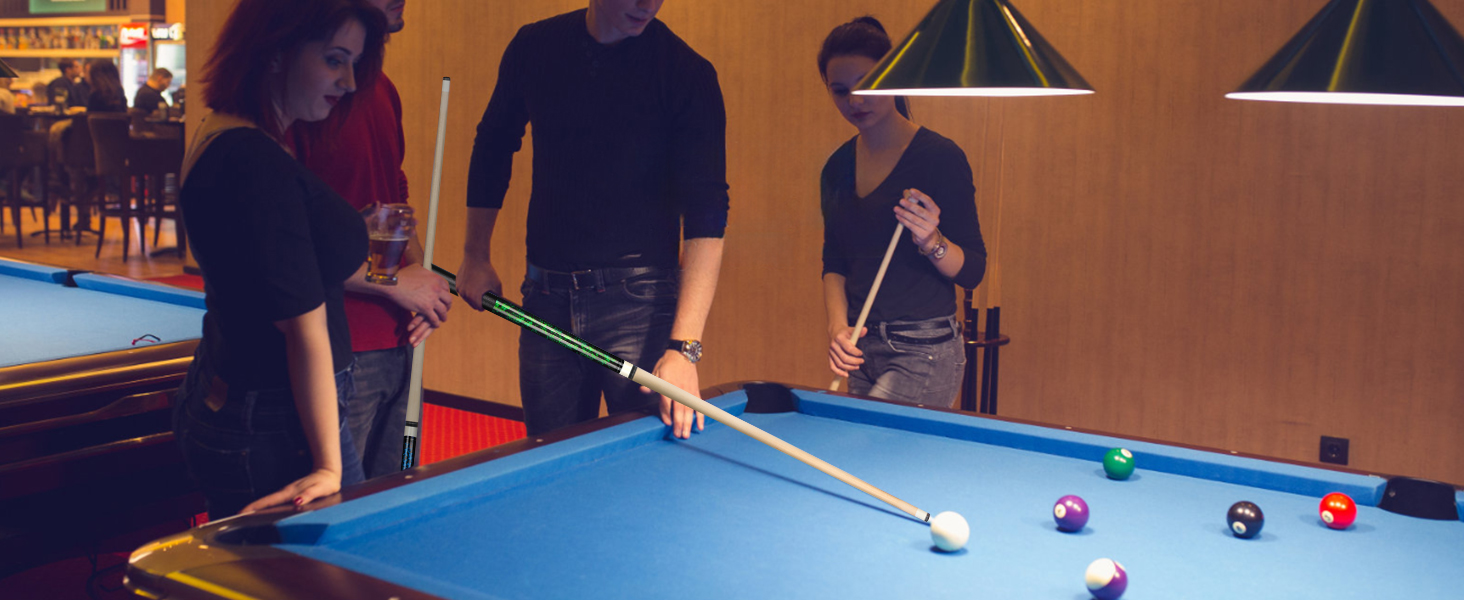 Набір для більярду Horse Billardqueue: 4 більярдні кийки з канадського акації, 58 дюймів, вага 18-21 oz, 2 крейди, для дорослих