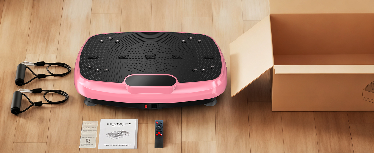 Віброплатформа для фітнесу з подвійними моторами, 160 кг, рожева. Для схуднення, тренування всього тіла та нарощування м'язів.