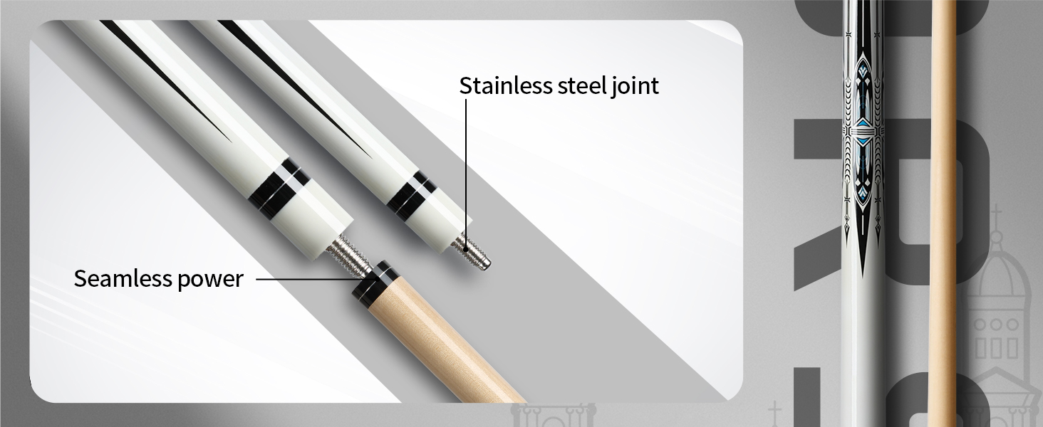 Більярдний кий Horse Billiard з наконечниками 13 мм, 147 см, включає рукавички та крейду, для дорослих, дизайн Gotik, Ahorn/Eschenholz