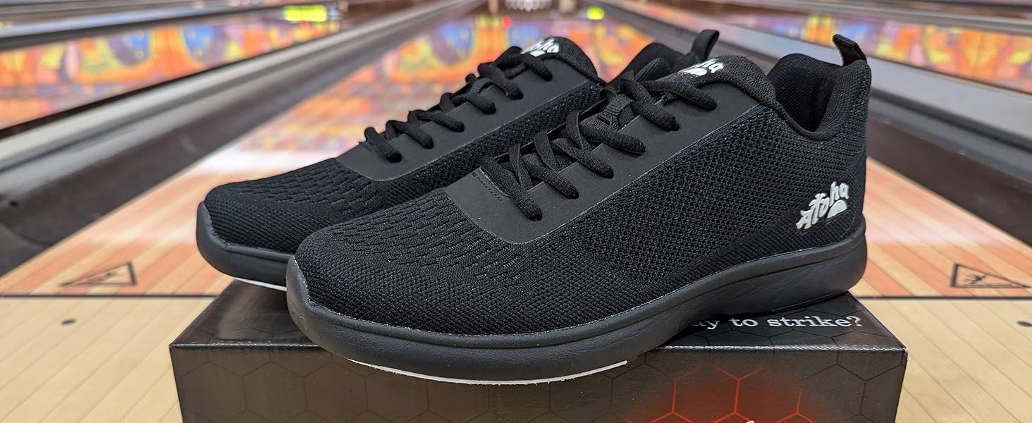 Жіноче/Чоловіче/Юнацьке взуття для боулінгу Aloha HexaGo – для правші та лівші, чорний, 38 EU