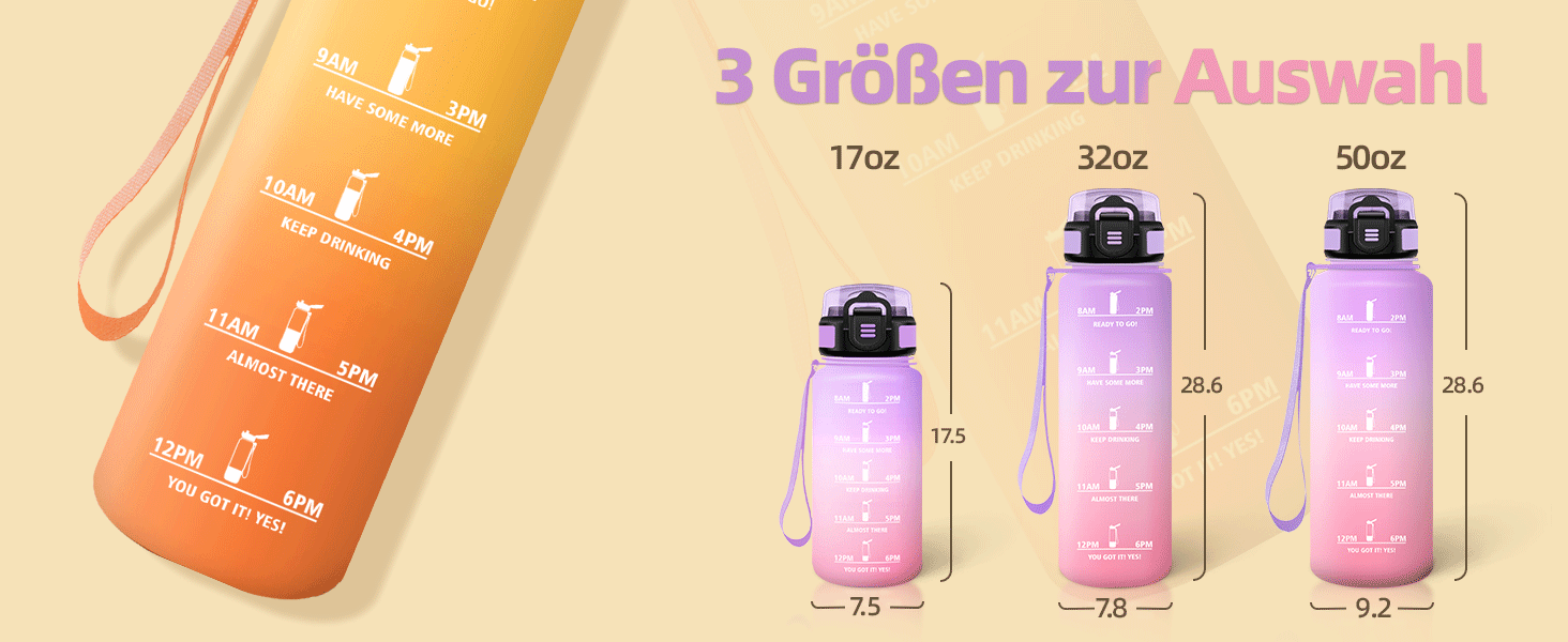 Фляга для води Motswedi з трубочкою, 1500 мл, BPA-Free, спортивна, не протікає, для фітнесу, школи, подорожей, офісу, жовтогаряча. Також доступна 500 мл рожево-блакитна