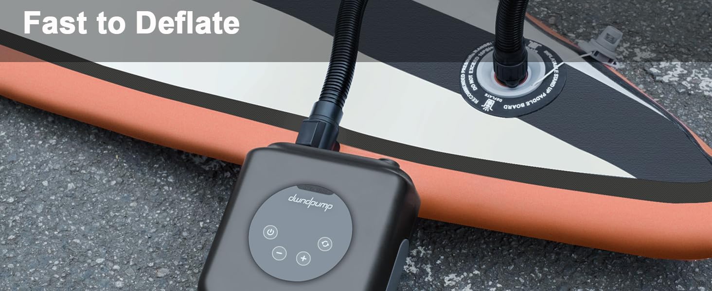 Електрична SUP-насос dwndpump HOBO PRO: акумулятор 4000 mAh, 20 PSI, для SUP, каяків, матраців, 12V автоживлення, сірий