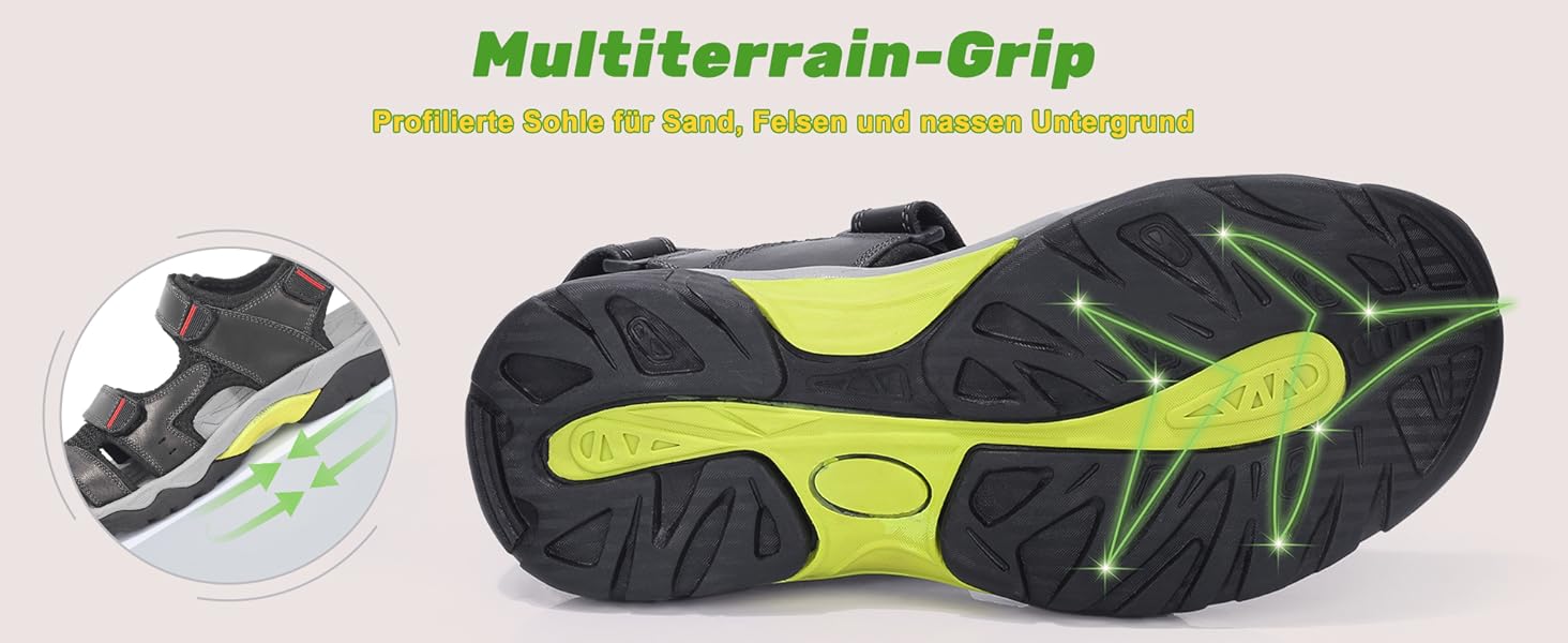 Чоловічі спортивні сандалії VisionReast для хайкінгу та активного відпочинку. Чорні сандалі для туризму та подорожей, 41 EU, з клямкою.