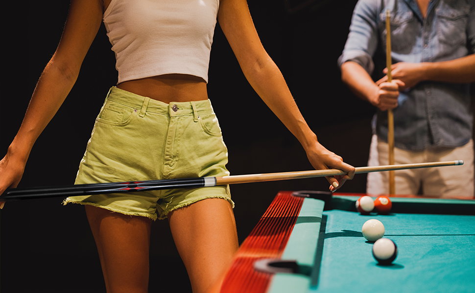 AKLOT Професійний кий для більярду, кий для більярду 58' з канадського клена, для дорослих, 18/19/20/21 oz, червоний, 1 шт.