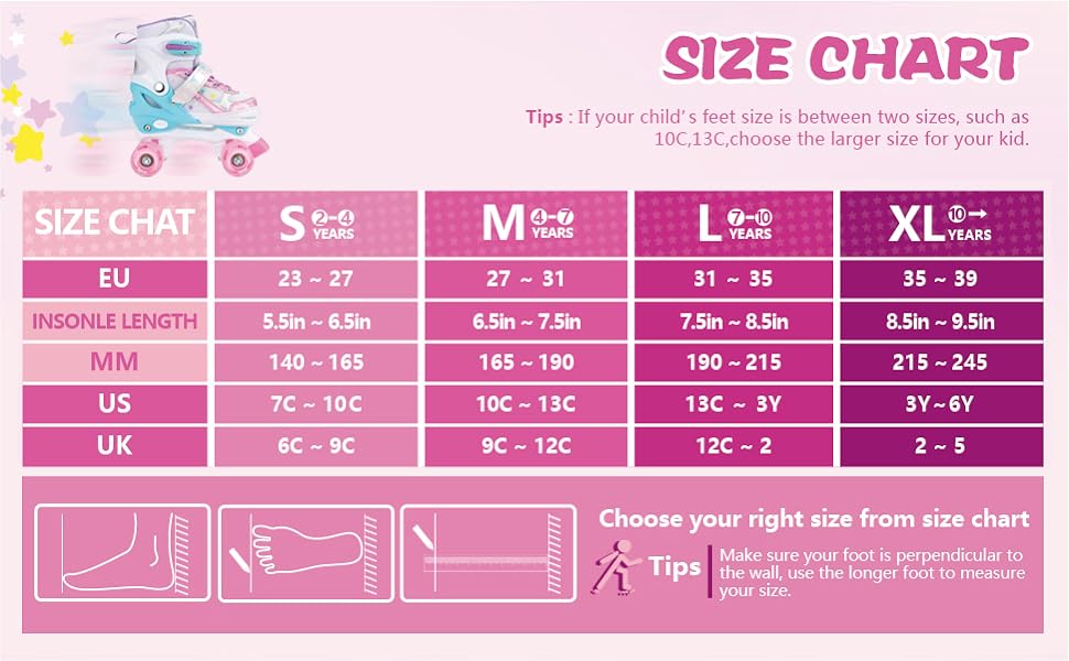 Дитячі ролики A-Rosa L (31-35 EU) з регульованим розміром для дівчаток та хлопчиків