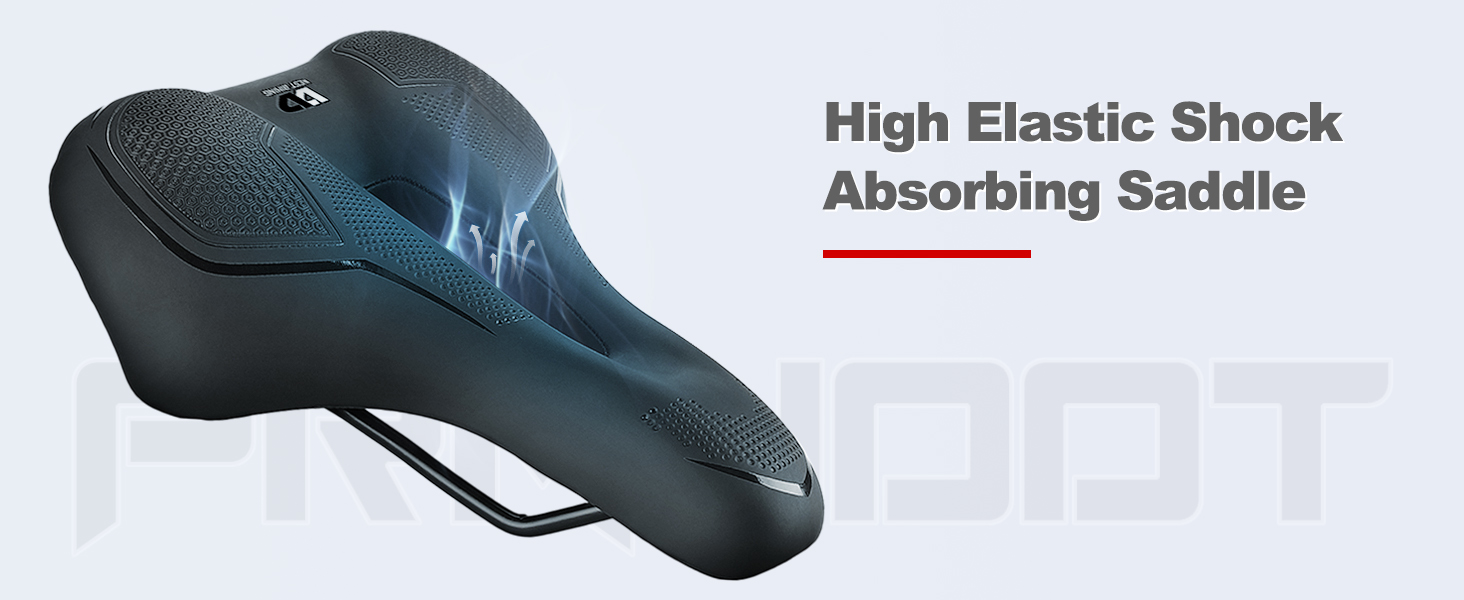 PRMHOOT Велосипедне сідло для чоловіків та жінок з піною Memory Foam, зручне, м'яке, ергономічне, дихаюче, амортизуюче. Підходить для E-Bike, MTB, шосе, міського велосипеда, чорного кольору.