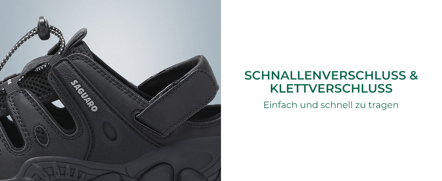 Чоловічі та жіночі сандалі SAGUARO: зручні, дихаючі, для активного відпочинку, туризму та трекінгу, чорного кольору, 46 EU