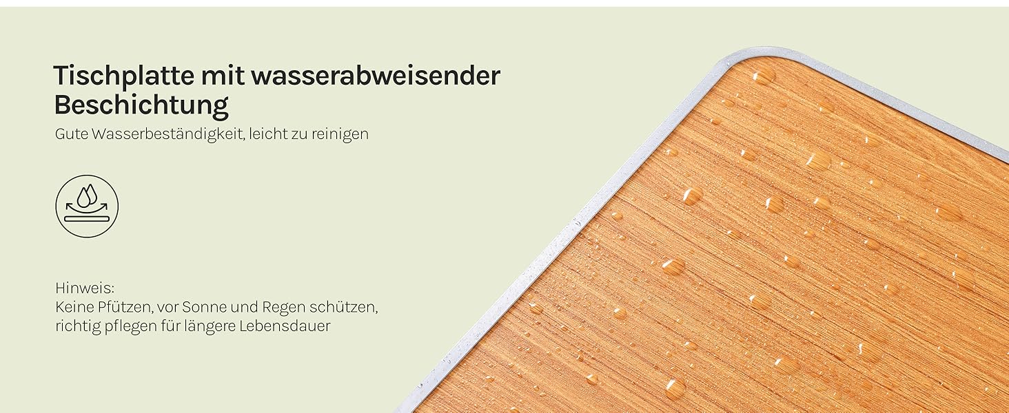 Складаний туристичний стіл Woltu для пікніка, пляжу та відпочинку на природі, 70x50x60 см (Alu & MDF)