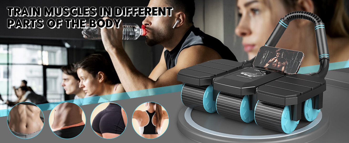 Ролер для пресу автоматичний з 8 підпоруками, до 150 кг, для тренування пресу вдома